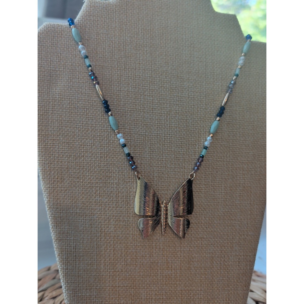 Park Lane Seraphina Butterfly Necklace NWT Gold Tone Multi Color Beads